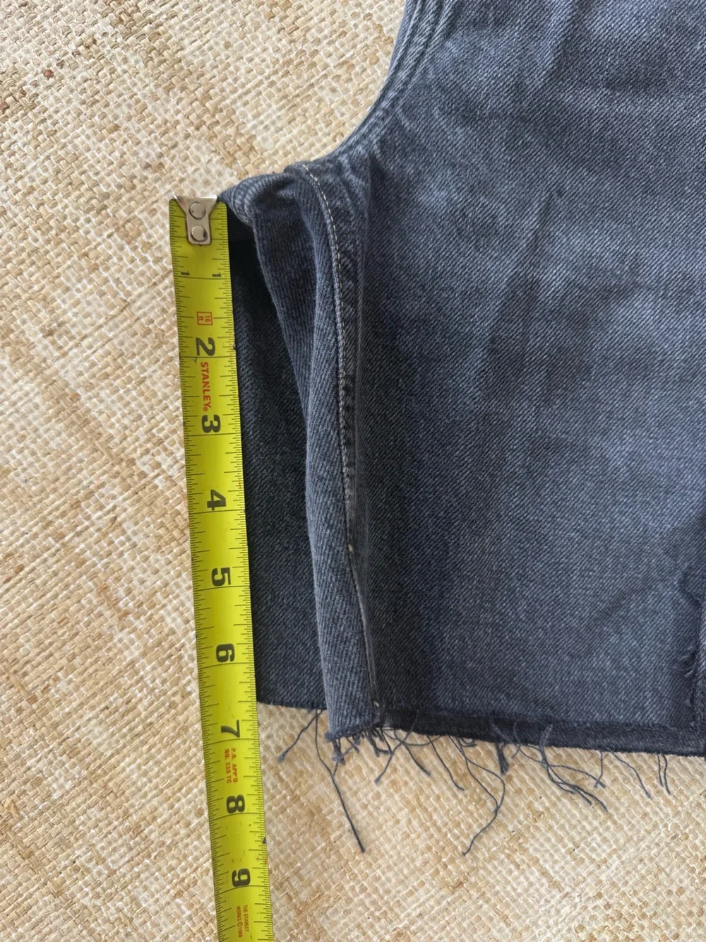 DALA Partner Hurricane Black Long Inseam Size 26 Denim Jean Shorts Modest Women